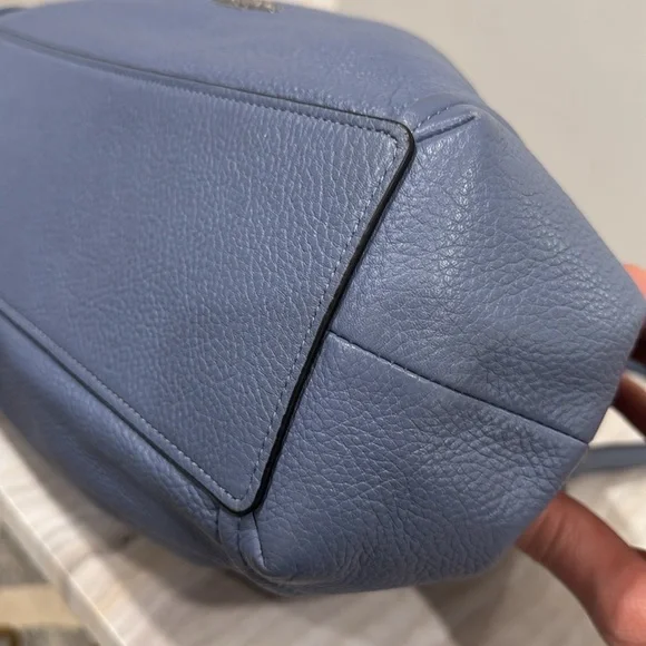 Coach Bag Blue Hobo Bag with Ruched Leather Design - Picture 9 of 17